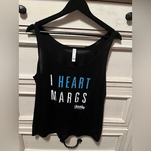 Bella Canvas Black Tank with Blue & White 'I HEART MARGS' Graphic
